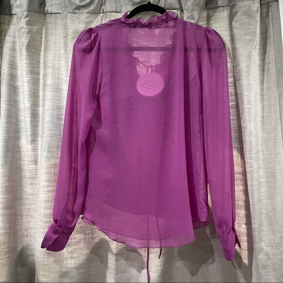 SEE BY CHLOE Purple Striking Georgette Top NWT! - Picture 14 of 16
